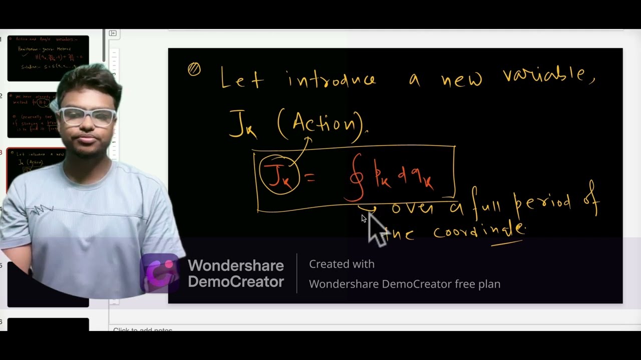 Action and Angle variables for Periodic system+ Hamiltonian Jacobi method for Central potential.