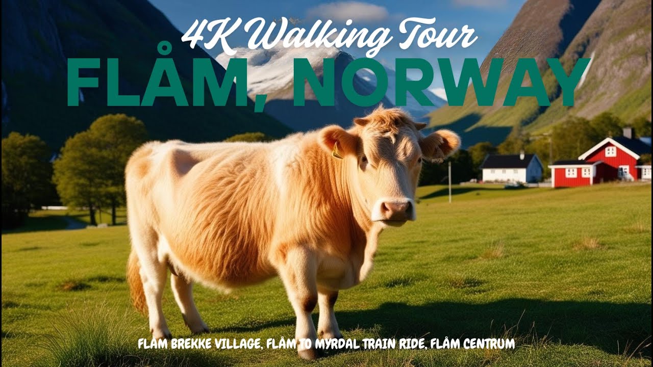 1hr Complete 4K Walking Tour - Flåm, Norway 🇳🇴 | Flåm Centrum, Flåmbana Railway & Brekke Village