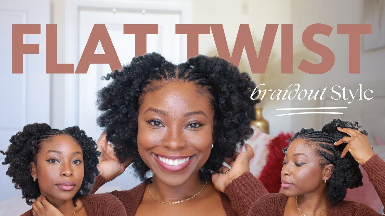 Flat Twist & Braid Out Tutorial | Medium Length Natural Hair + CHAOTIC PROCESS!