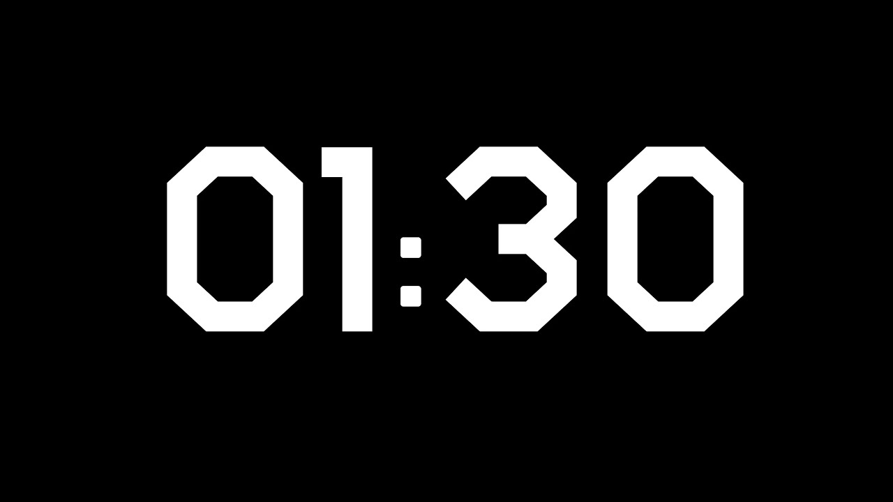 1 Minute 30 Second Timer Countdown | 90 Second Black Screen with Alarm Sound