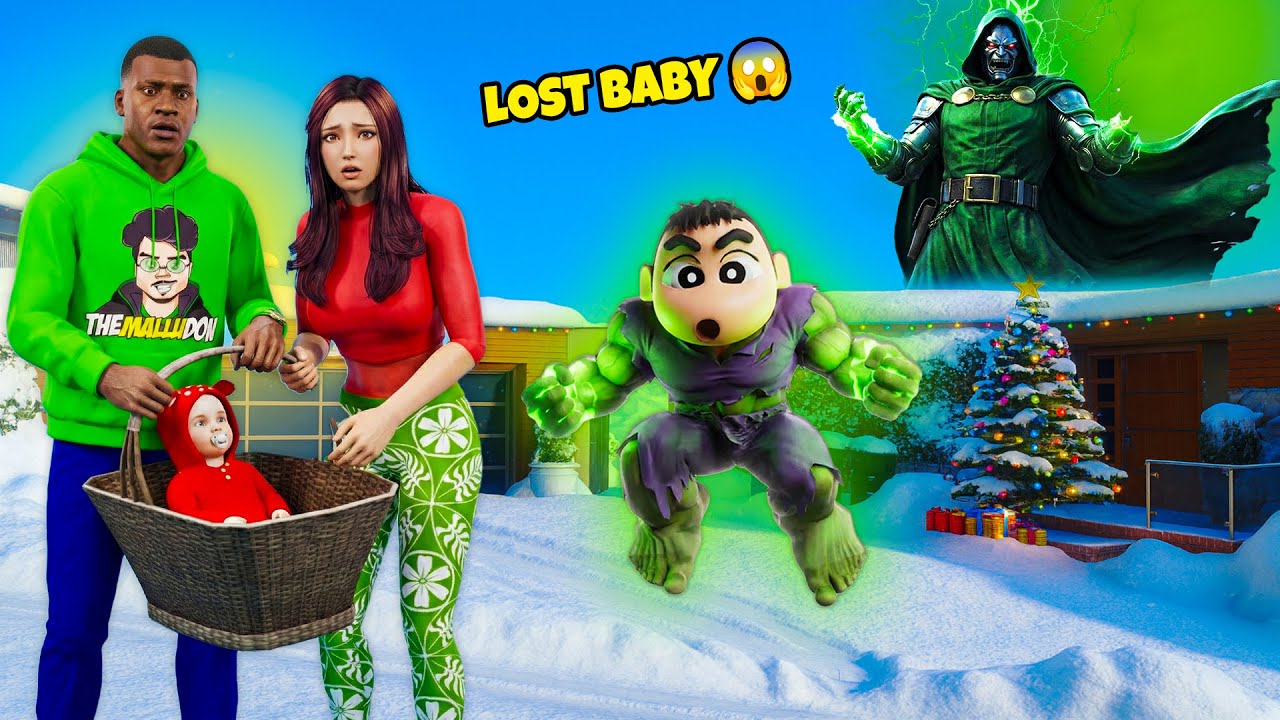 Franklin Found a Lost Baby 😱 | Doctor Doom vs Avengers ⚡ GTA 5 Malayalam