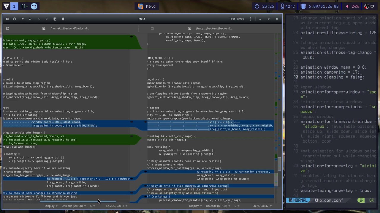 Picom Animations Coding (C) - Fixing Issues and Trying to Optimize