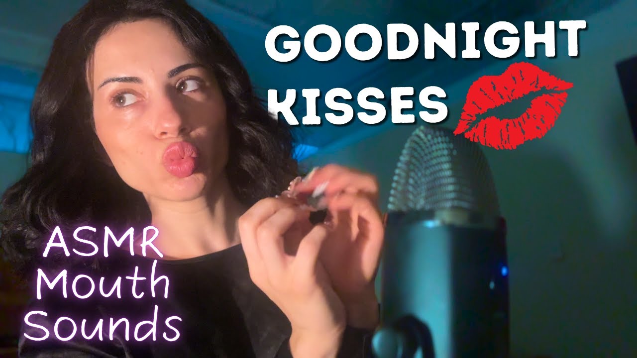 ASMR Mouth Sounds | Goodnight Kisses on Your Face & Tongue Flutters