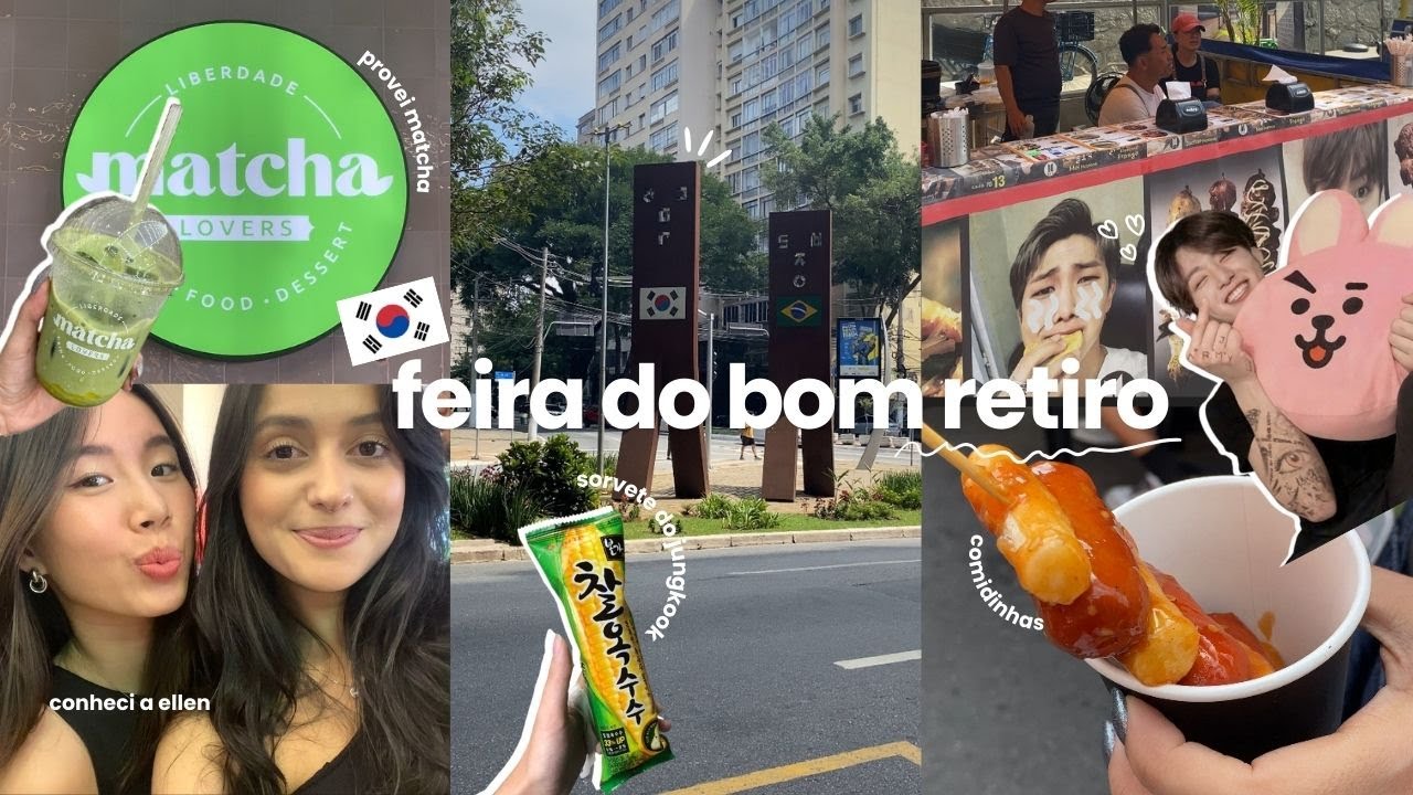 COMIDA DE RUA na Feira do Bom Retiro, provei o sorvete do Jungkook, conheci a Ellen Shen & mais 🍜✨