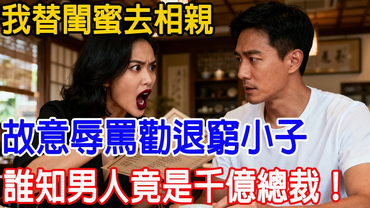 我替閨蜜去相親，故意辱罵勸退窮小子，誰知男人竟是千億總裁！#情感故事 #故事分享 #故事頻道 #原創 #故事樹洞