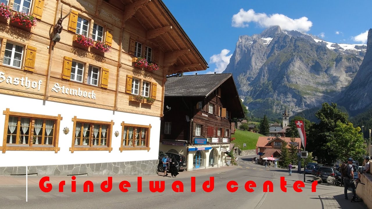 Grindelwald center | 4K virtual walk 🚶|🇨🇭 Switzerland's most beautiful village