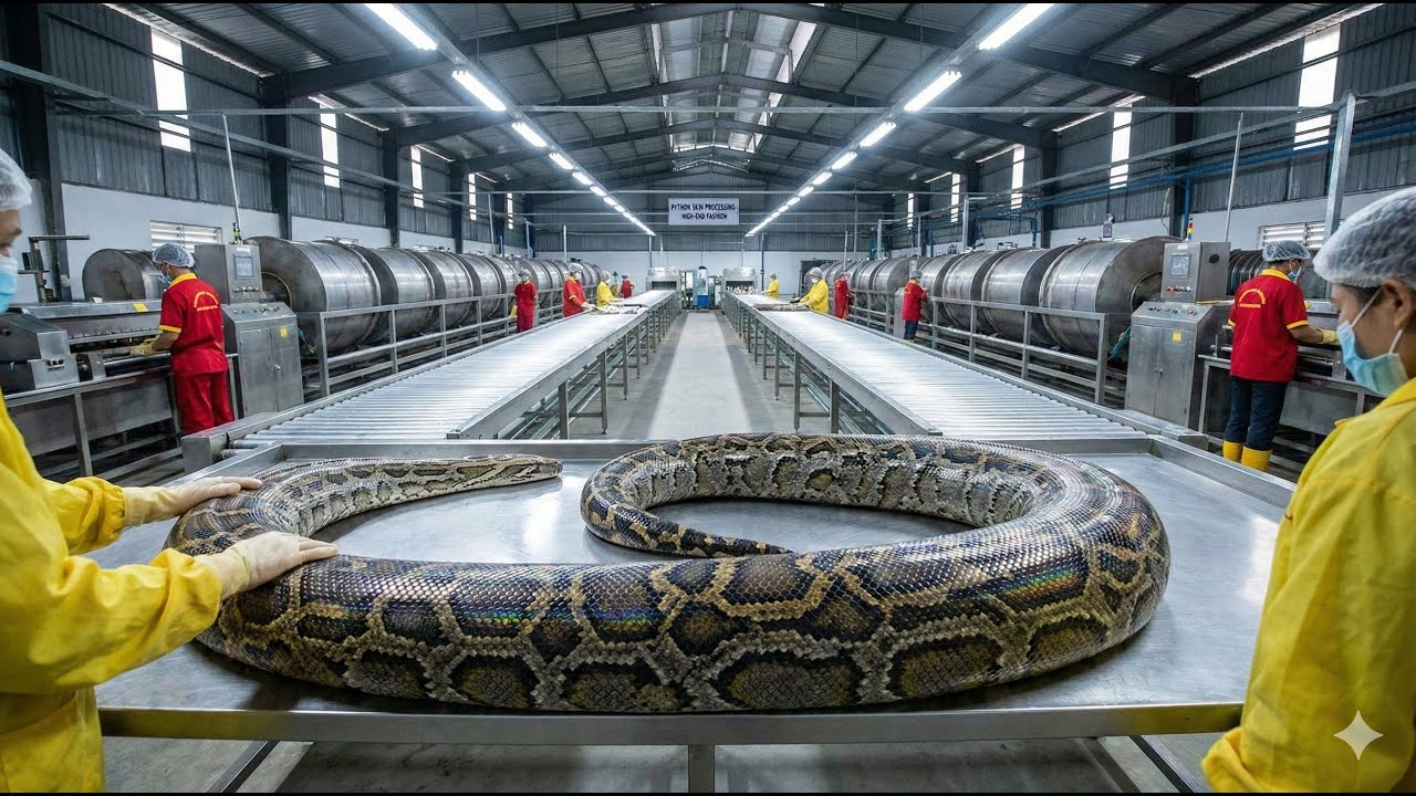 Inside the Python Leather Tannery – Processing Giant Snake Skins for High-End Fashion