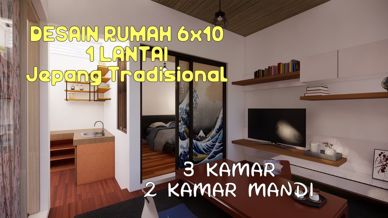 Desain Rumah Ala Jepang | 6x10 | 3 Kamar