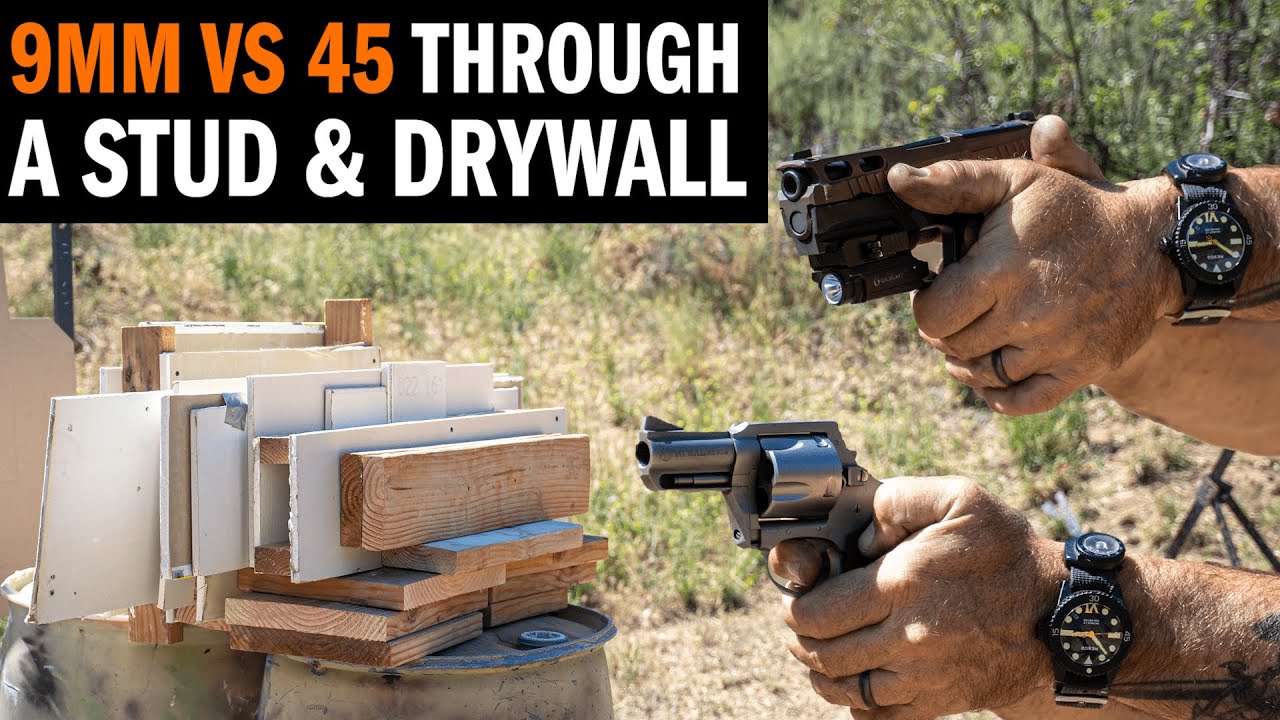 Blast Off Mondays: 9mm vs. .45 Through A Stud & Dry Wall - Which One Wins?