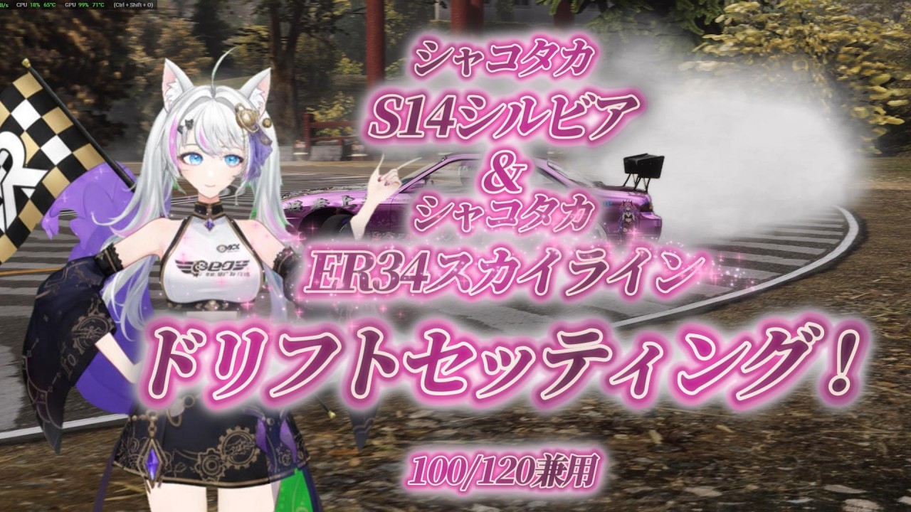 【#CARX】BNR34スカイライン & シャコタンS14シルビア　100・120グリ兼用ドリフトセッティング！