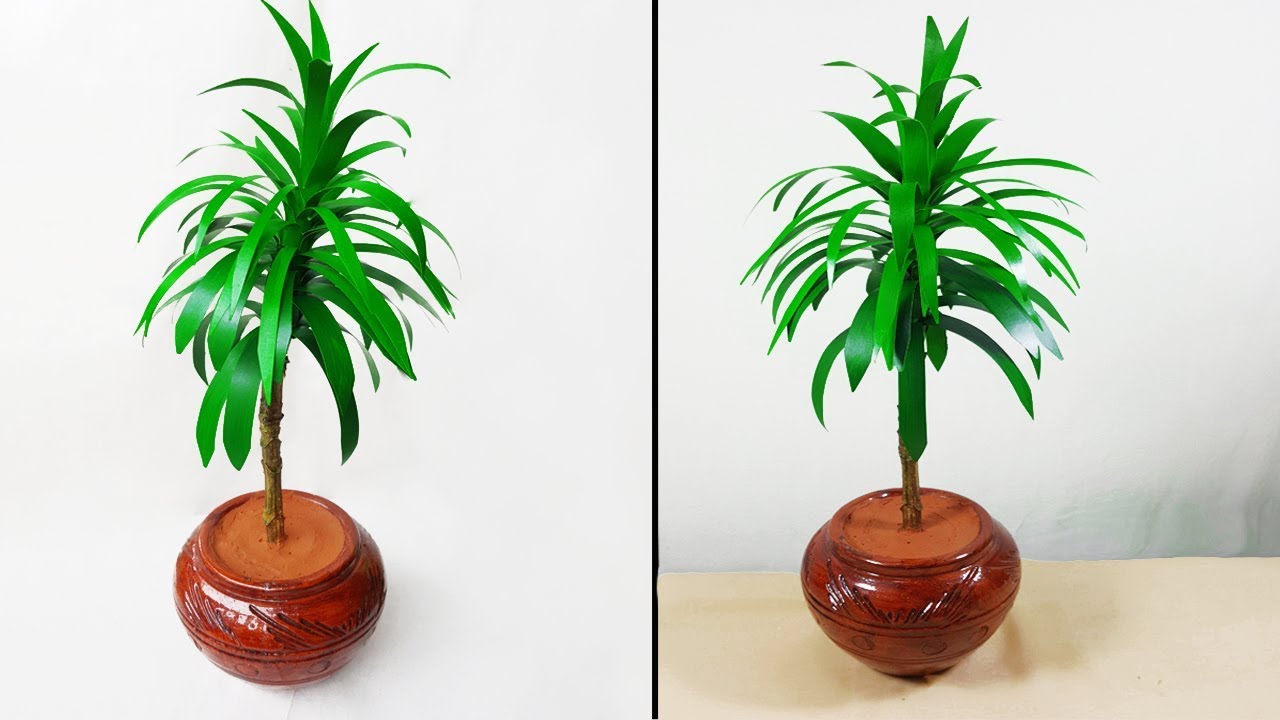 How to make artificial plant for home decoration//আর্ট পেপার দিয়ে পাতাবাহার গাছ//kuti bari