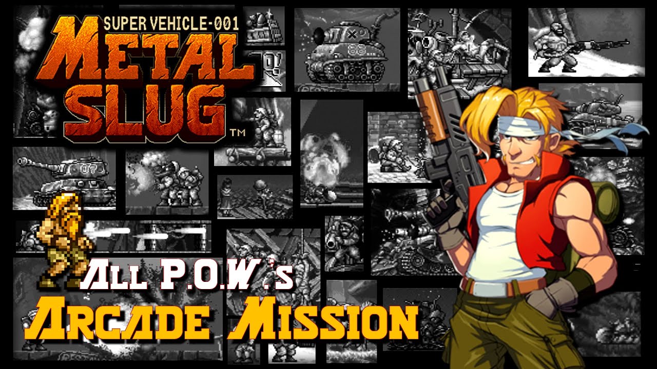 Metal Slug: Super Vehicle-001 [PS] - Arcade Mission  / Hard / All Prisoners of War (P.O.W.'s)