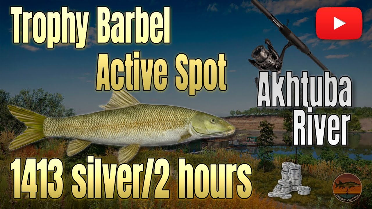🏆 RF4 Akhtuba River Spot 🎣 Trophy Barbel Farming 💰 1413 Silver in 2h