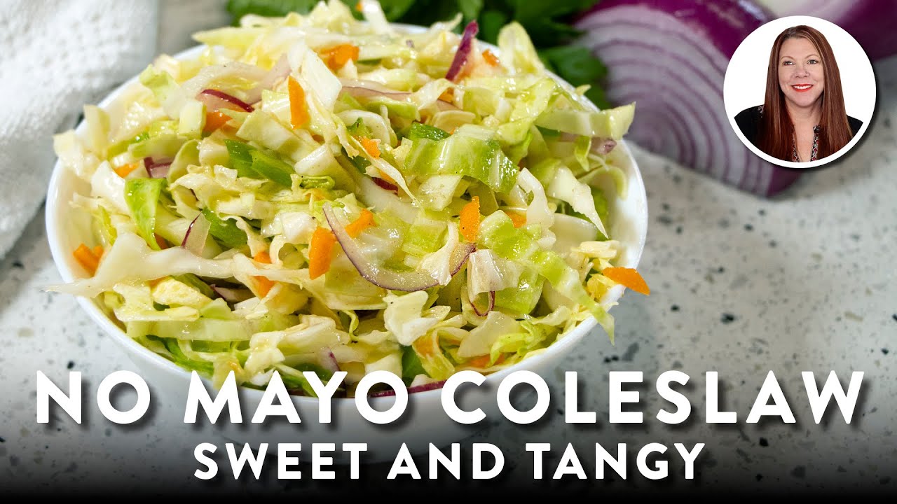 No Mayo Coleslaw | Deliciously Sweet & Tangy | Mayo Less | Quick & Easy (Gluten-Free, Dairy-Free)