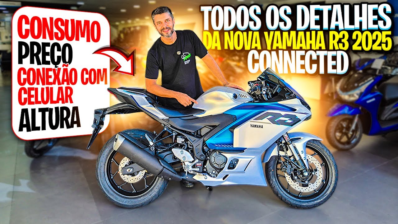 TODOS OS DETALHES DA NOVA YAMAHA YZF R3 CONNECTED 2025 - PREÇO - CONSUMO - ALTURA - MECANICANDO