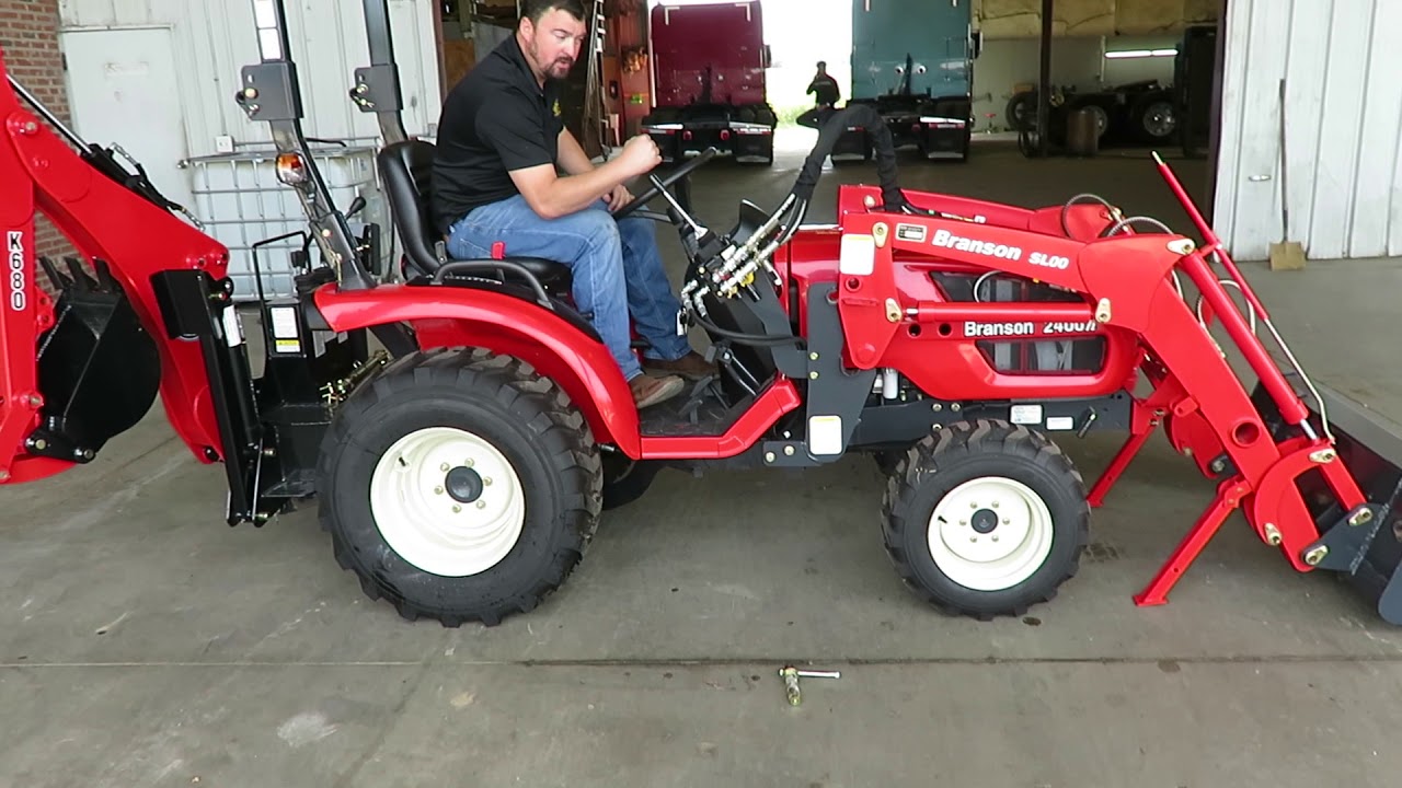 Branson 2400H loader removal and replacement