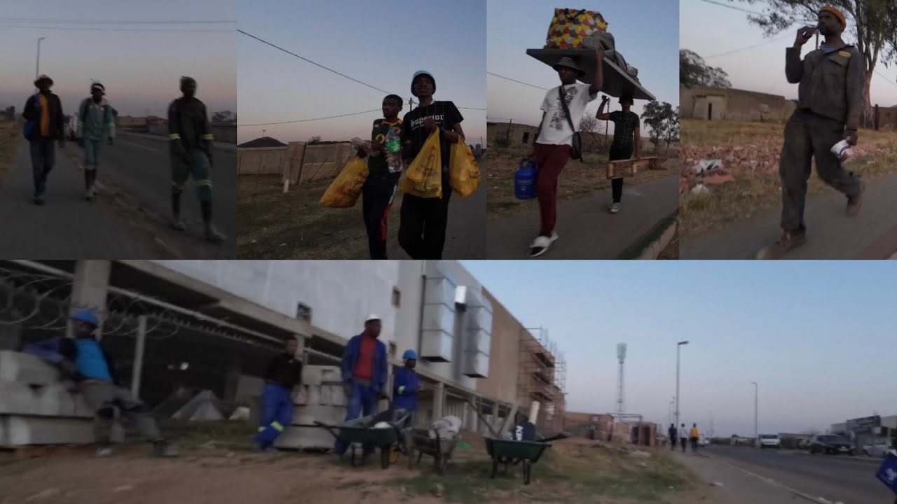 Walking To Theku Plaza Late Afternoon | Construction | Workers | Shoppers