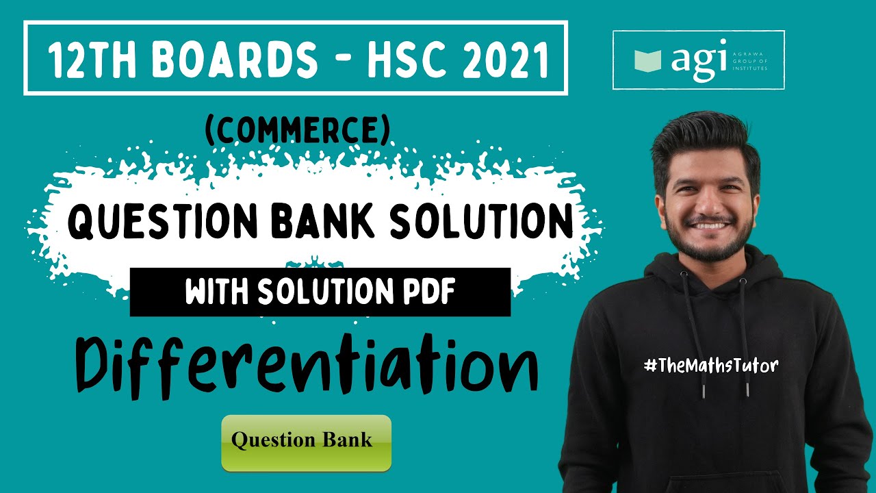 Question Bank Solutions with pdf | Differentiation | HSC 2022 | Class 12th | Maths 1 | Commerce