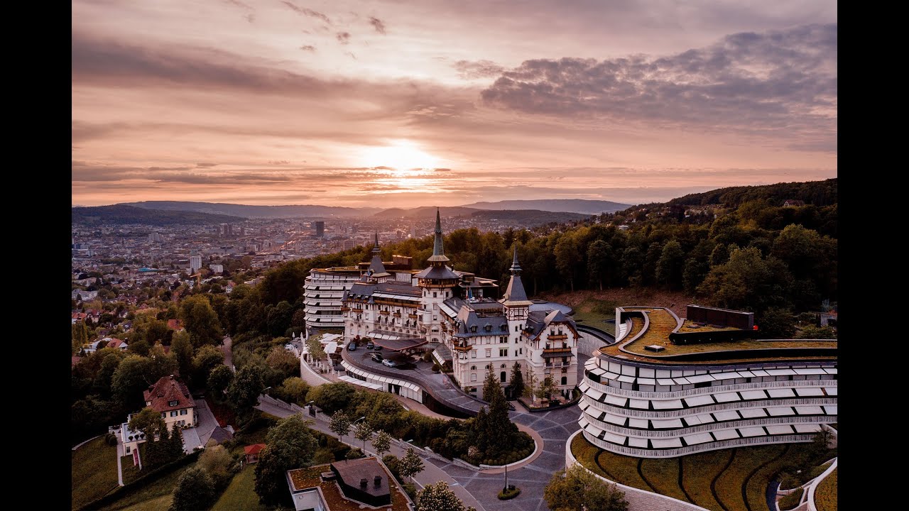 The Dolder Grand Hotel Drone 4k Overfly Kunsteisbahn/Badi/ 4K DJI Switzerland Tour
