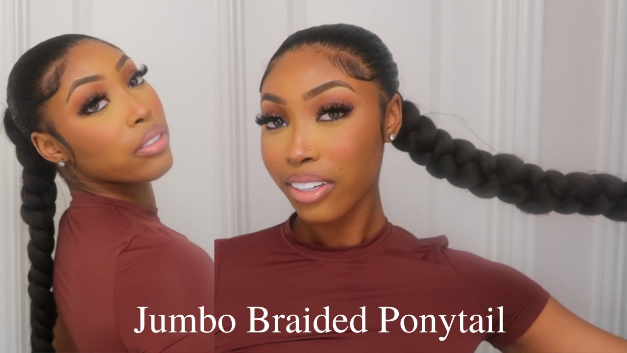 DIY Jumbo Braided Ponytail using braiding hair| Beginner Friendly Tutorial