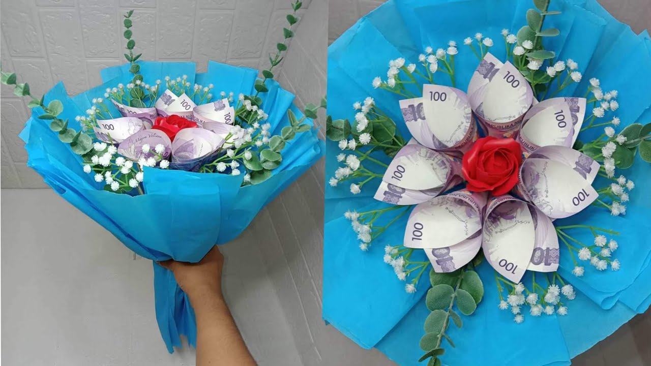 Easy DIY Money Bouquet 100 Peso Bills | Valentines Gift | FLOWER BOUQUET | Shara's DIY