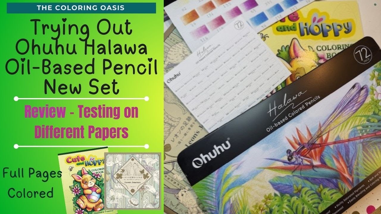 Testing and Review of Ohuhu Oil-Based Pencils 72 Set | Coloring in Leon's Journey & Cute and Hoppy