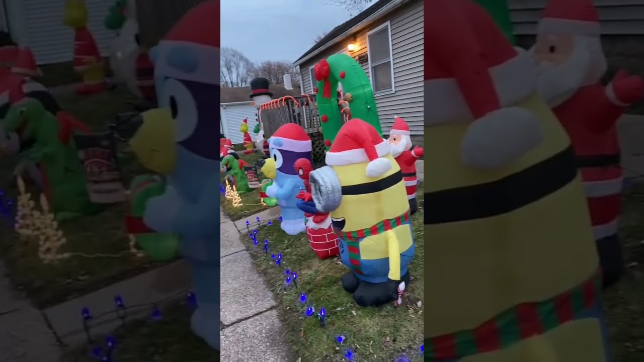 Christmas Yard Display Inflatables And Decorations Full Video 2023.