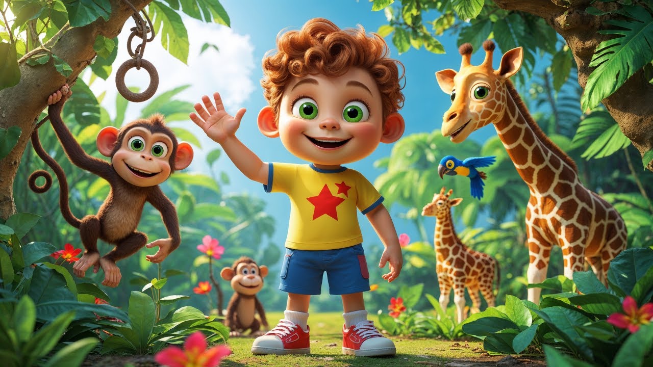 Jungle Adventure for Kids &ndash; Learn Jungle Animals with Leo | Fun Animated Song in 4K