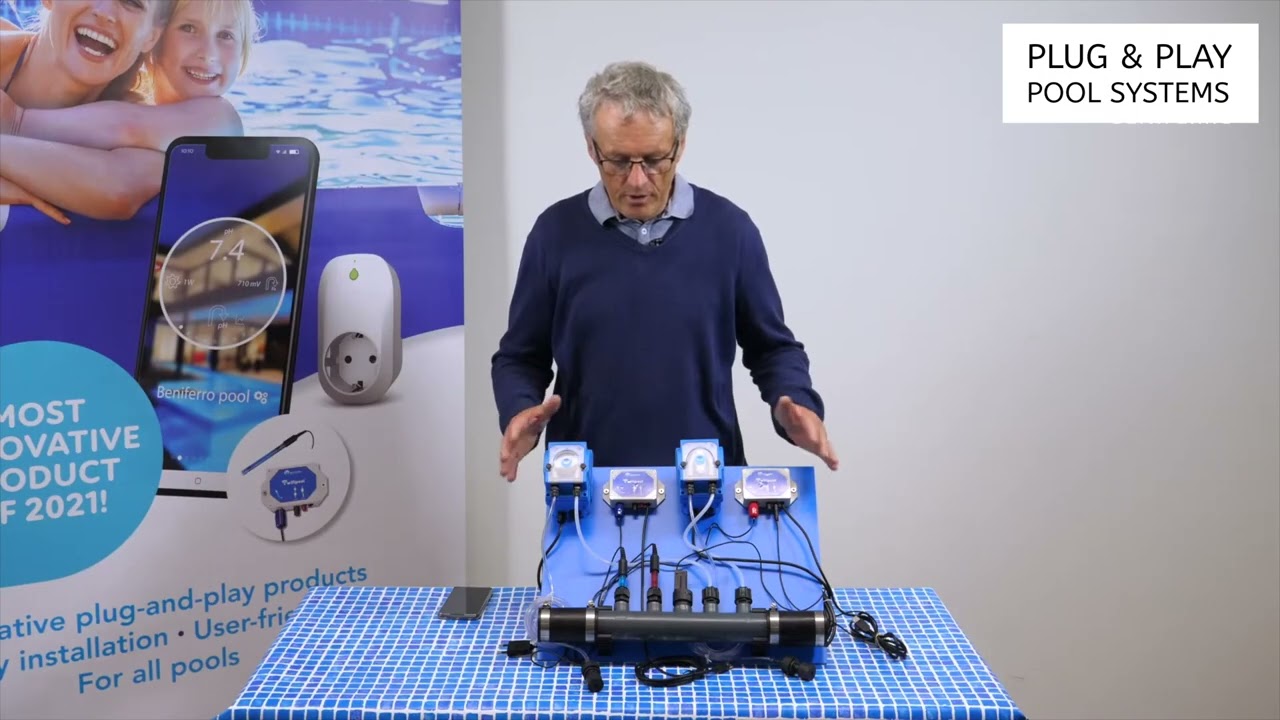 Pool Twin: the concept of automatic chlorine and pH dosing via WIFIPOOL app or LCD touchscreen