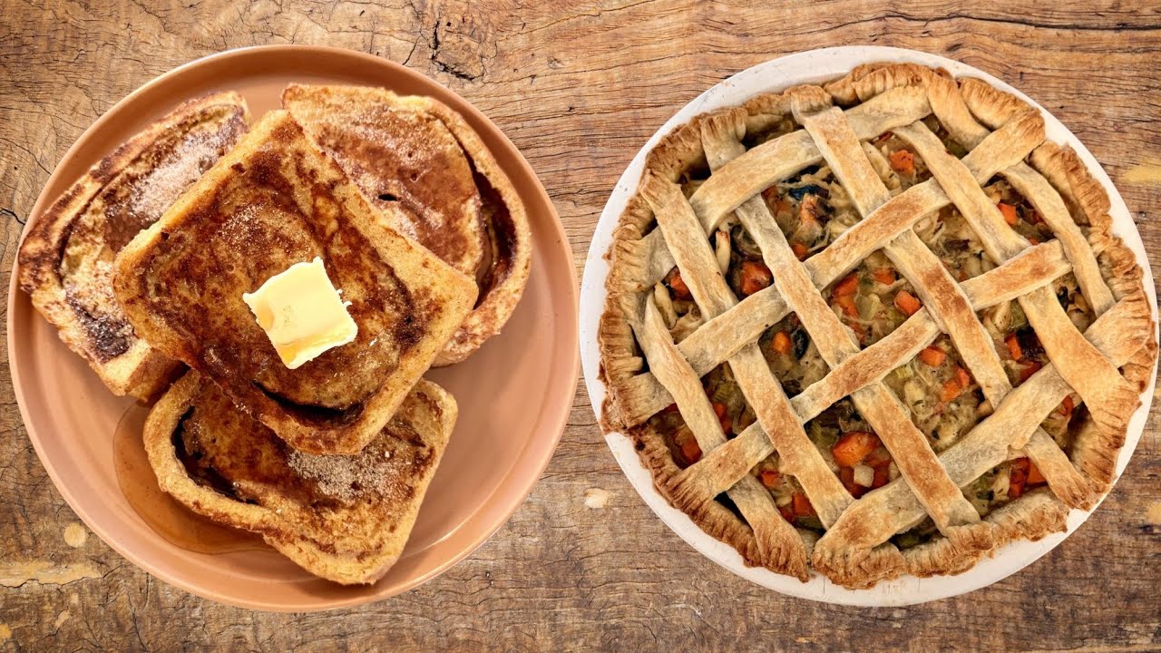 Easy Chicken Pot Pie Recipe with Lattice Top Butter Crust | Cinnamon Swirl Bread French Toast