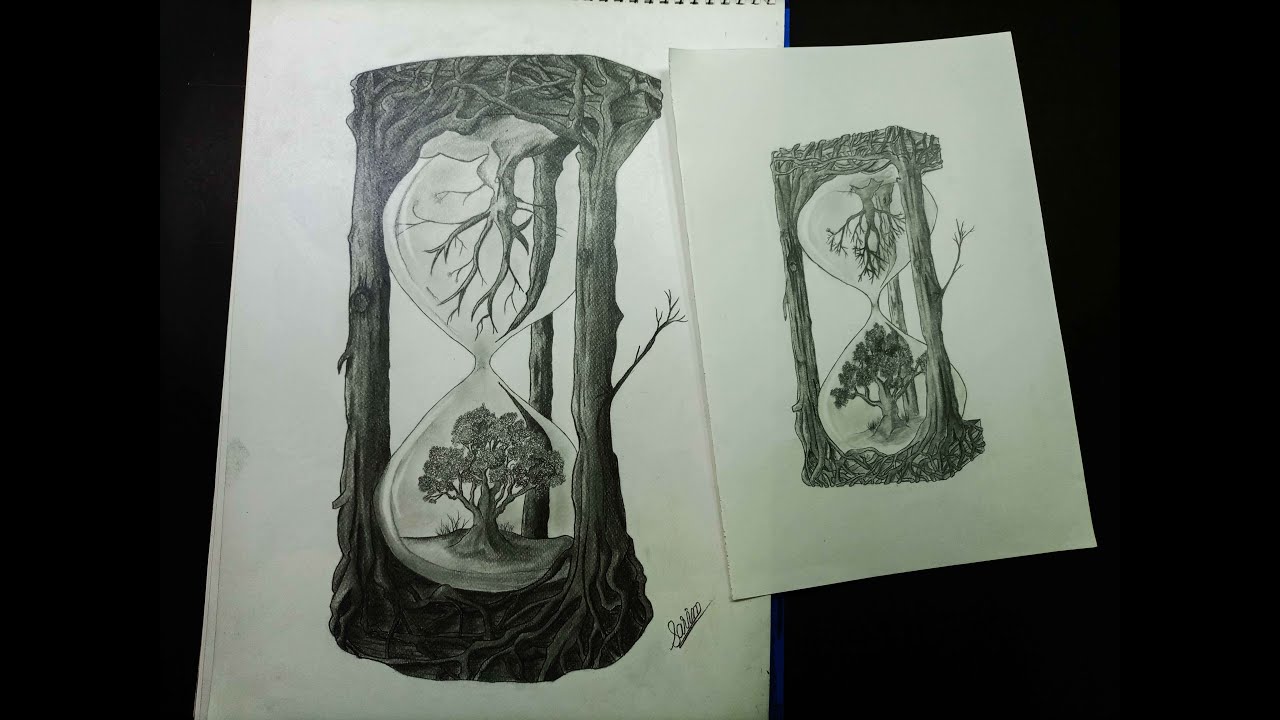 how to draw sketch of hourglass || easy sketch tutorial || sketching tutorial in urdu