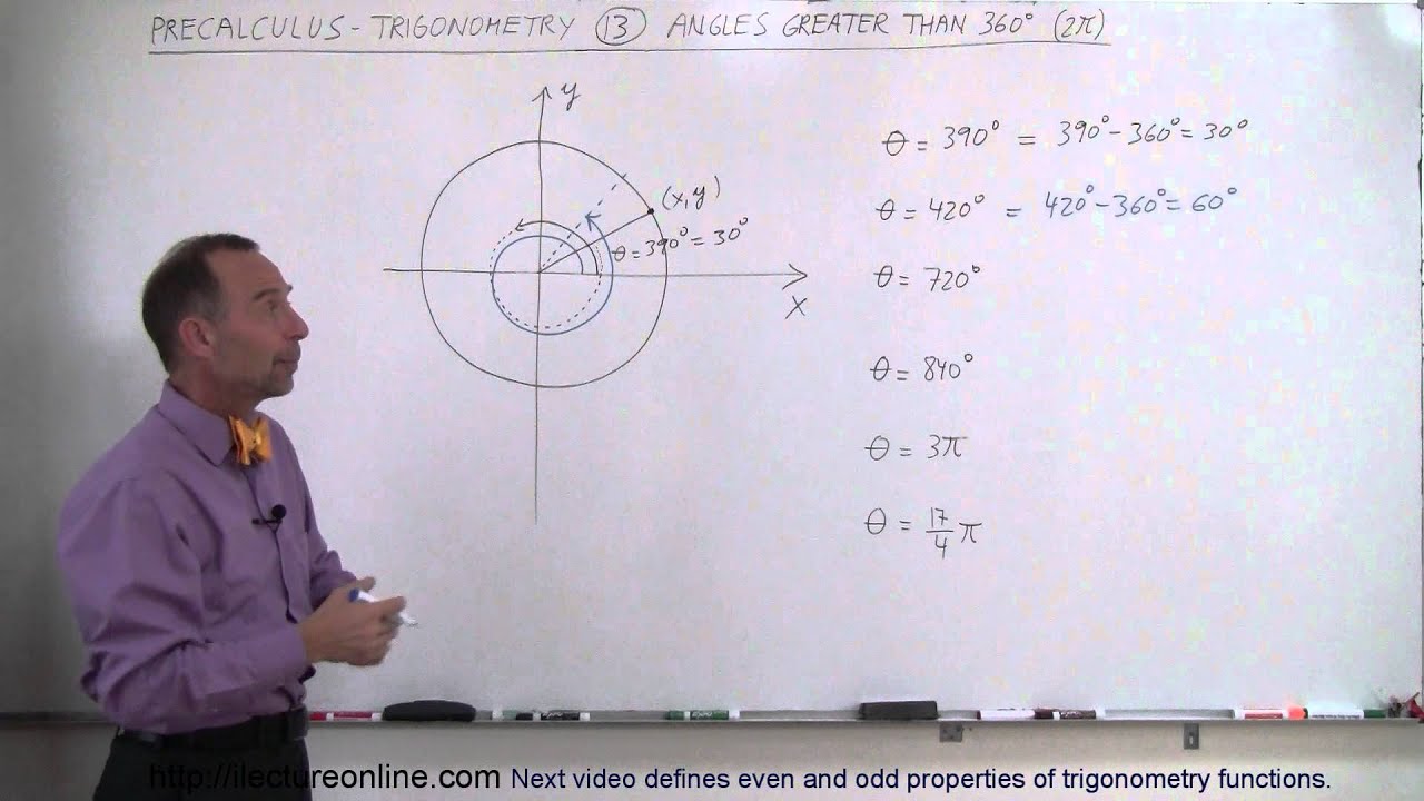 TRIGONOMETRY 1 (PRECALCULUS) (13 of 54) How to Convert Angles Greater Than 360?