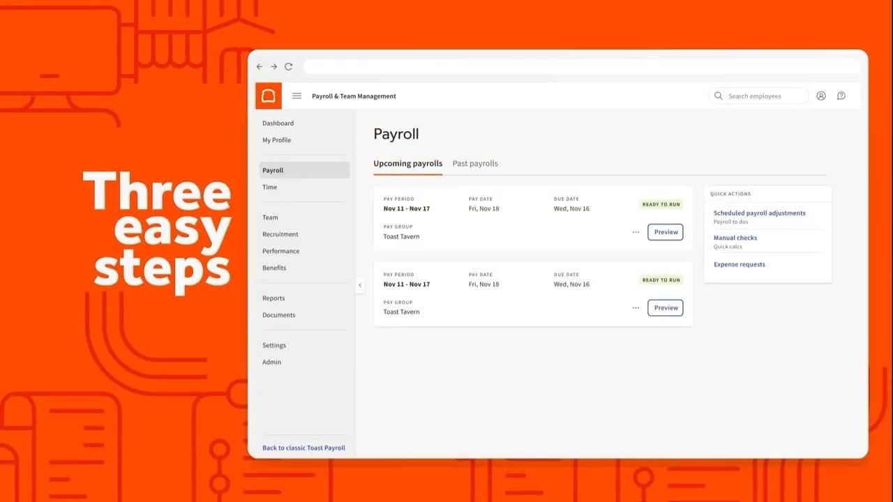 Toast Payroll Done In Three Easy Steps!