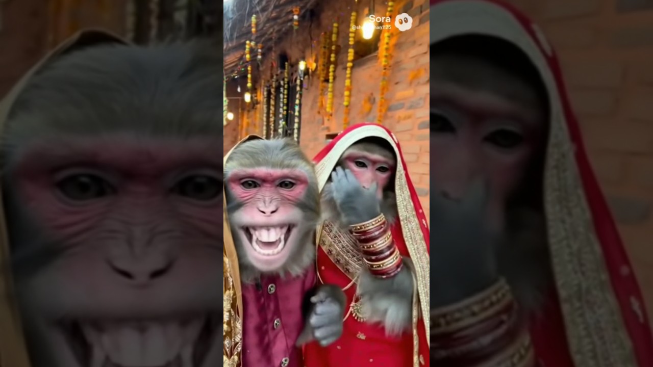 "شادی کے بعد بندر کا پہلا بلوگ 😂 | Monkey Wedding Vlog | 