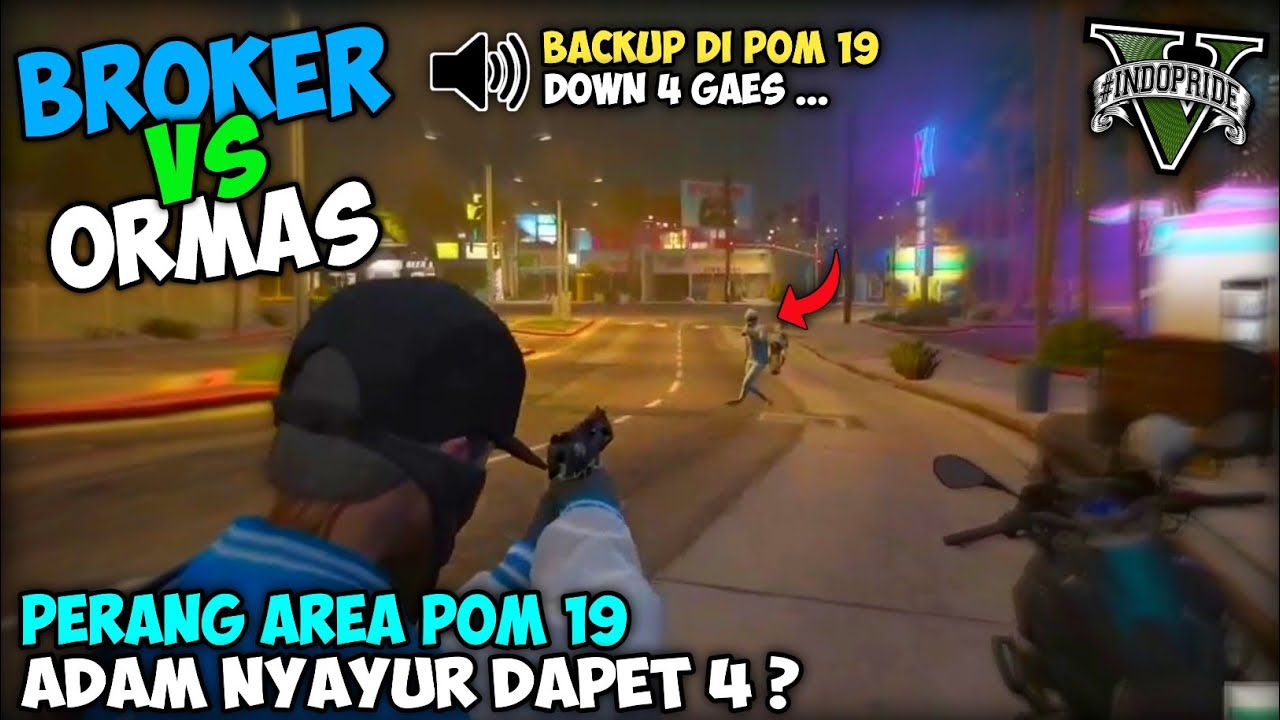 PERANG BROKER VS WHITETIGER KOTA !! PERANG DI AREA POM 19 ?? ( GTA V ROLEPLAY )