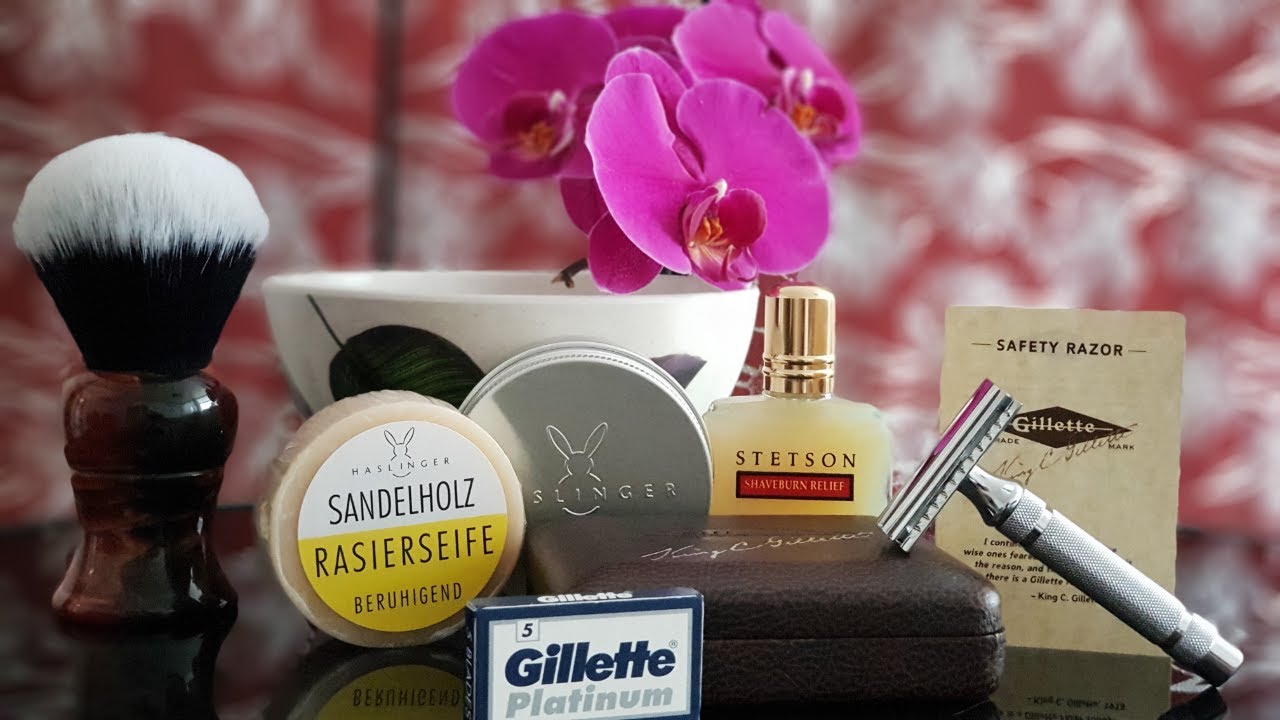 Бритьё №18 т образной бритвой Gillette Heritage Haslinger Sandalwood Gillette Platinum Stetson Yaqi