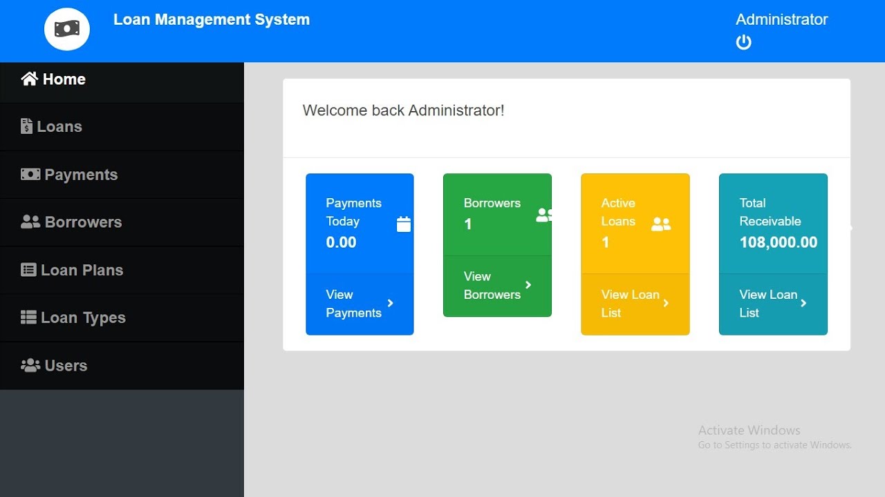 Loan Management System in PHP MySQL with Source Code