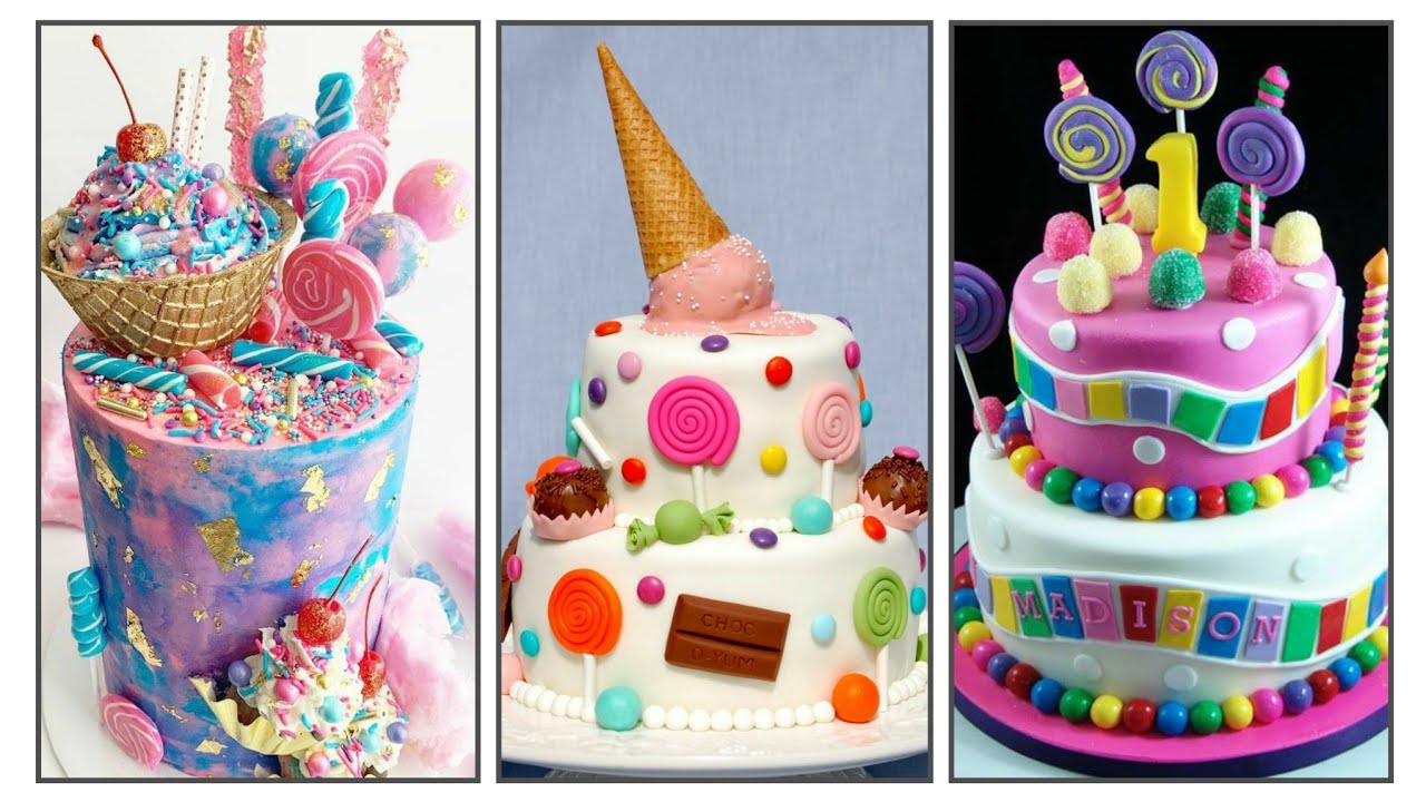 Candy theme cake ideas// Candyland cake for kids birthday party