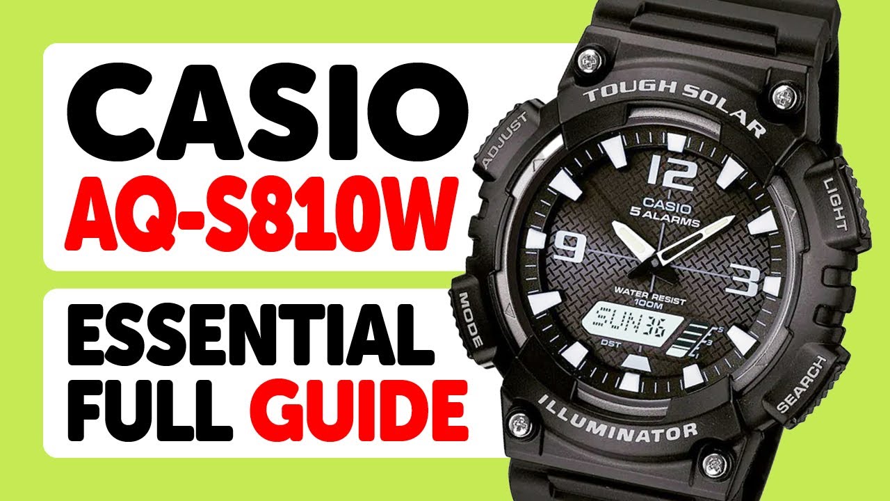 Casio AQ-S810W (5208) - How to Set the Time, Date, Timers, Alarm, Stopwatch and World Time!