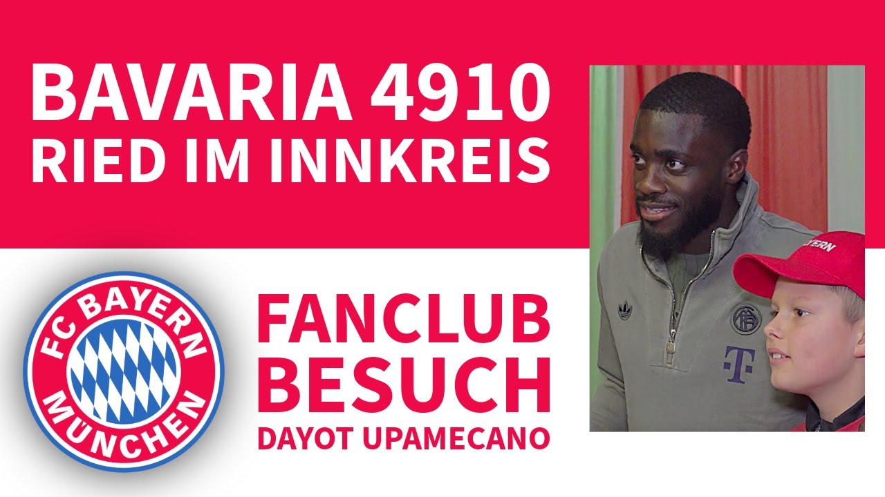 Autogramme, Fotos & Fragen | BAYERN-STAR DAYOT UPAMECANO zu Besuch beim FANCLUB BAVARIA 4910 ⚽