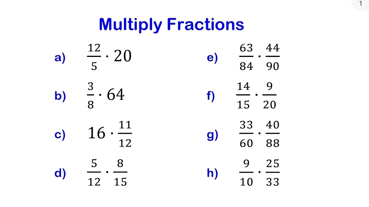 Multiplying Fractions, Part 2