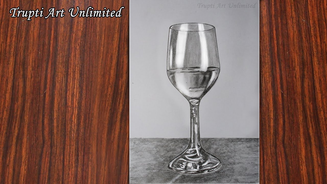 Steel Life Glass Drawing || How to Draw Realistic Glass and Water |  Glass Drawing by Easy steps