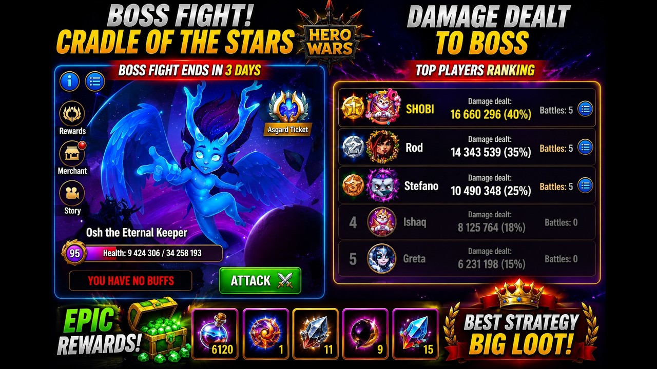 🔥 Hero Wars: How to Deal MAX Damage to Osh Boss! (#1 Ranking Strategy) 🏆)