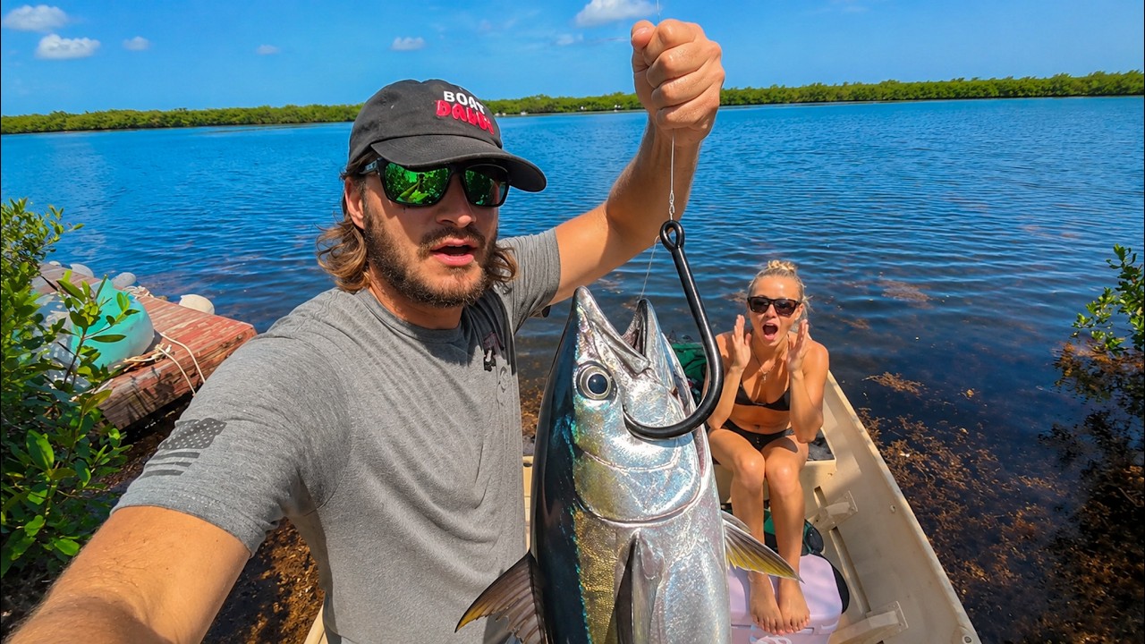 Using a BIG bait off the Jon Boat {Catch & Cook}