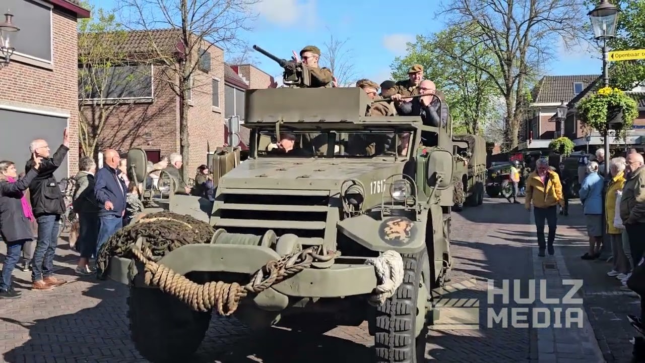 Militaire colonne in Nunspeet (80 jaar vrijheid)