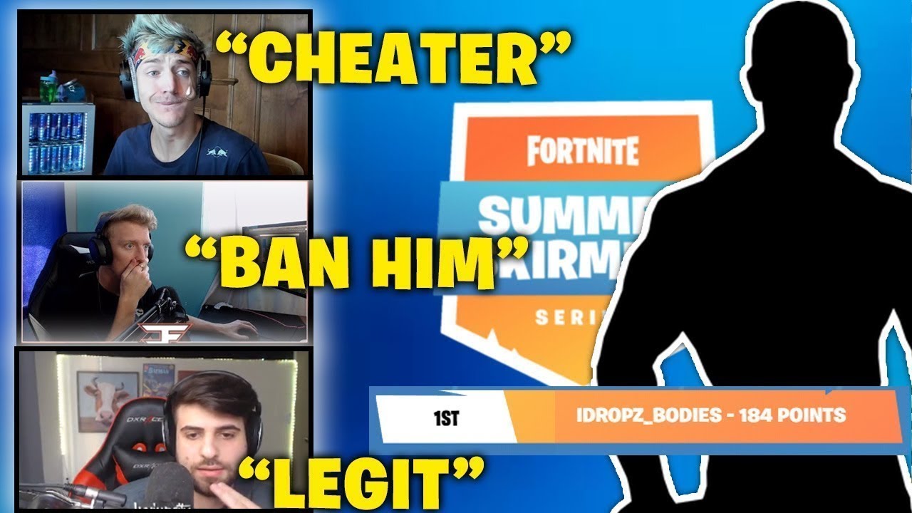 NINJA, TFUE, SYPHER And LUPO Reacts To IdropzBodies Cheating in Fortnite Summer Skirmish Tournament