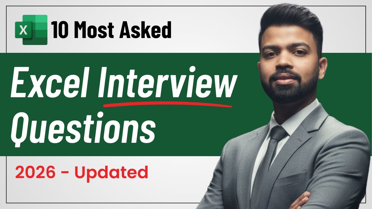 Top 10 Excel Interview Questions 2026 | MIS & Data Analyst Job में पूछा गया! | Hindi Tutorial