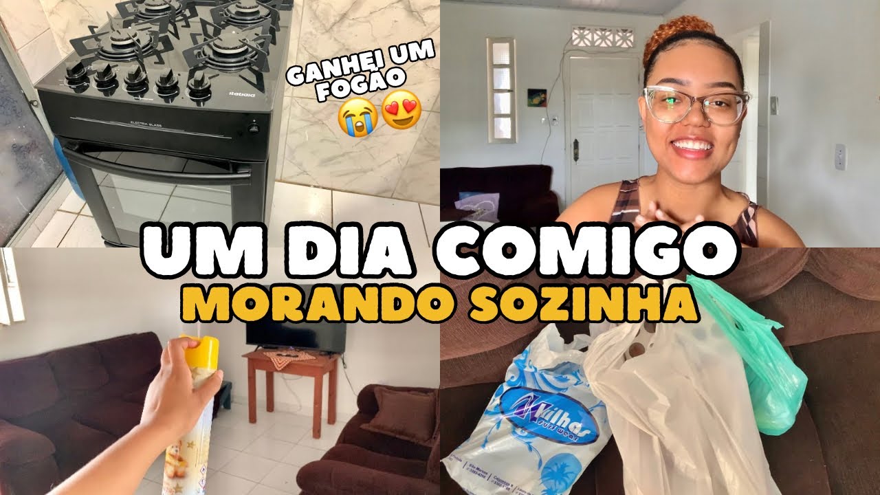 VLOG: MORANDO SOZINHA | GANHEI UM FOGÃO NOVO 🥹 | FIZ FAXINA 🫧