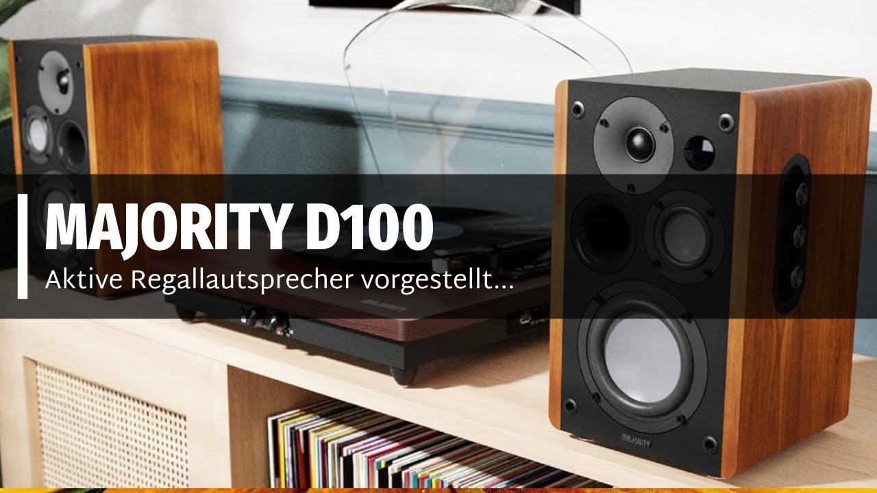Majority D100 - aktive Regal-Lautsprecher für wenig Geld - DE/GER