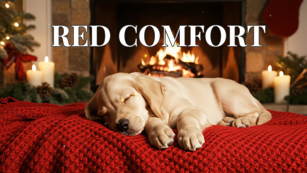 🔴 Ultimate Warmth: Deep Sleep Fireplace Ambience & Puppy Music for Instant Calm 🔥🐾